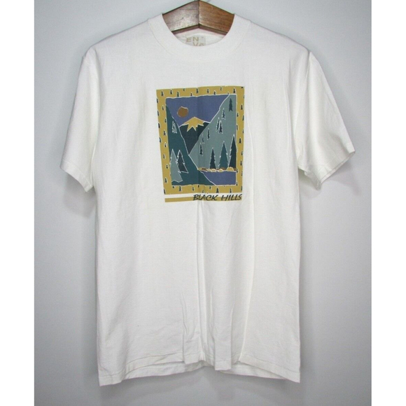 Vintage 90's Enve Wear Black Hills Ribbed Single Stitch Shirt Sz Medium - Picture 1 of 5